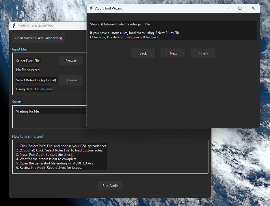 PNL Audit Tool Wizard Screenshot 4