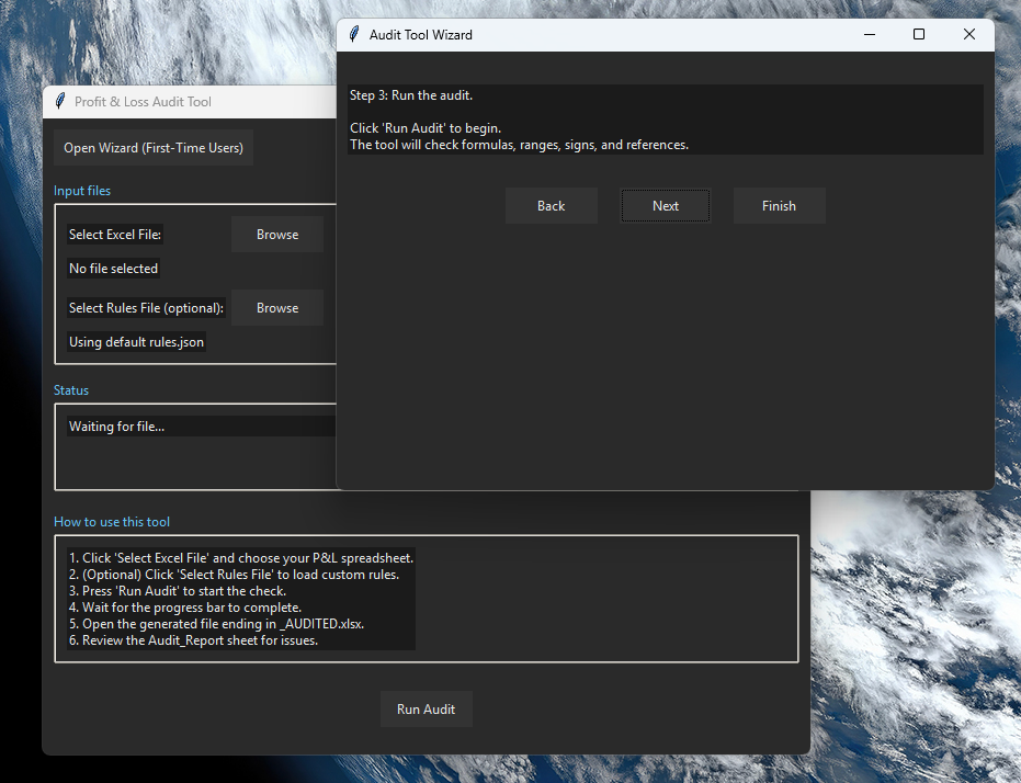 PNL Audit Tool Wizard Screenshot 5