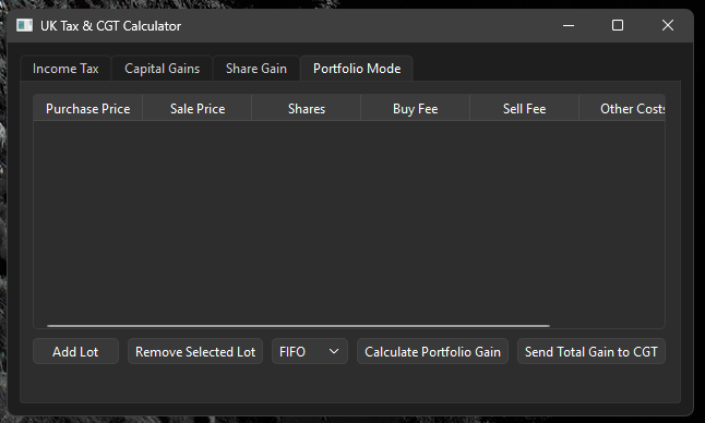 Portfolio Mode Screenshot
